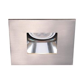WAC 4in Low Voltage Square Adjustable Recessed Light Trim with Open Specular Reflector in Brushed Nickel and Black 8W 500 Lumens MR16 LED Lamp, HR-8401 or HR-8402 Housing Sold Separately