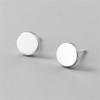 Sterling Silver Round Circle Disc Dot Unisex Stud Earrings (8mm