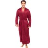 Alexander Del Rossa Men's Lightweight Satin Robe, Long, Large Burgundy
