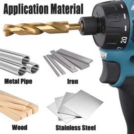 Vearter 5 Piece M2 HSS Drill Bit Set for Metal, 5/6/8/10/12 mm Metal Drill Bit with Hex Shank, Twist Drill Bit for Stainless Steel, High Carbon Steel, Cast Iron, Copper, Aluminium, Wood, Plastic