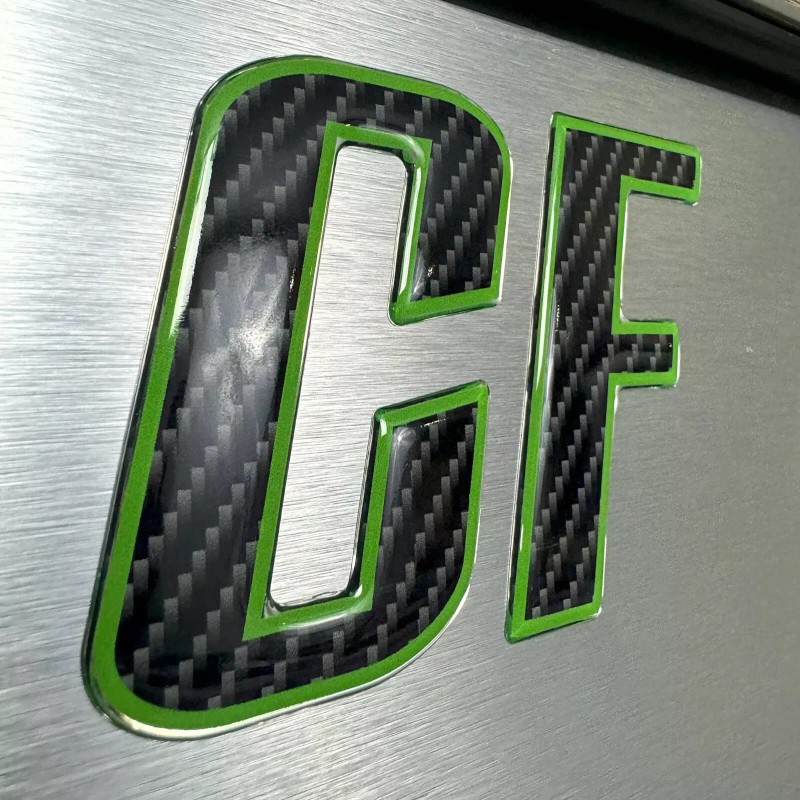 3D Lettering Boat Registration Stickers - Domed Carbon Fiber Numbers