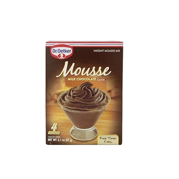 Dr. Oetker Milk Chocolate Mousse Mix, 3.1-Ounce (Pack of 6)