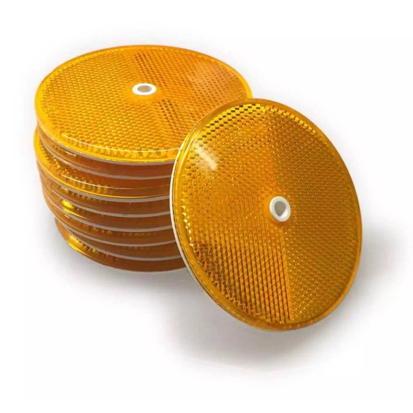 Unbranded 25 pack of Amber Reflector Buttons (3-1/4" Dia) (Q4)