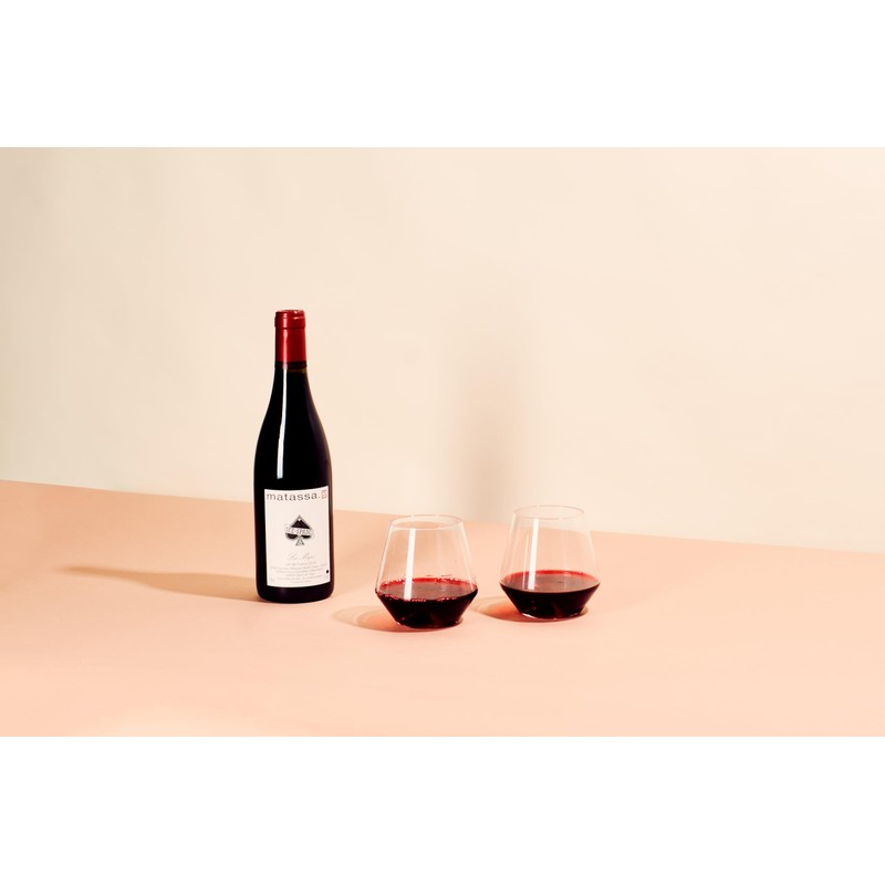 Sempli Monti Rosso Stemless Wine Glasses Set of 2 -