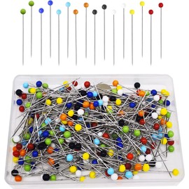 250 PCS Sewing Pins Straight Pin for Fabric, Pearlized Ball Head Quilting Pins Long 1.5inch, Multicolor Corsage Stick Pins for Dressmaker, Jewelry DIY Decoration, Craft and Sewing Project