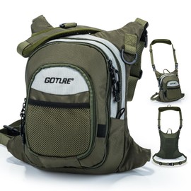 Goture Fishing Bag, Fly Fishing Bag, Chest Bag, Mini Tackle Storage, Multifunctional, Ultra Lightweight, Portable, Compact, Army Green, green, Fly Fishing Bag