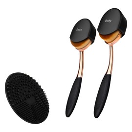 Namvo 3pcs Oval Foundation Brush Makeup Brush For Quick And Flawless Application Of Liquid Foundation