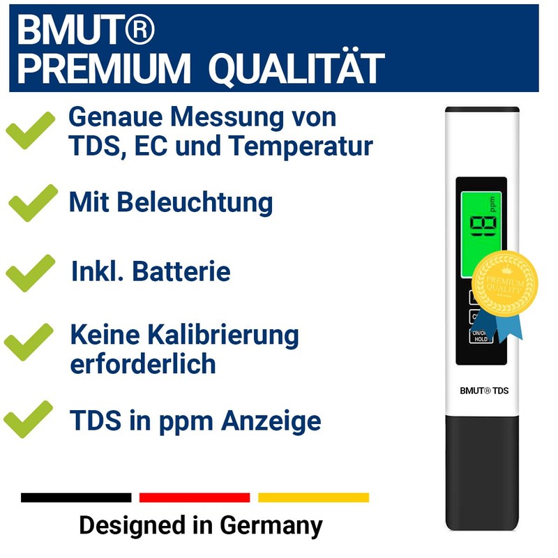 BMUT 3-in-1 TDS Meter with EC and Temperature Meter -