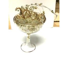 Silvestri crystal keepsake ornament glass Millenial 4” x 2x champagne glass 2000