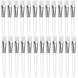 Face Mask Brush Clear 24 Pcs, Soft Facial Mask Applicator Esthetician Supplies, Flat Makeup Brushes for Facial Spa Cleansing Mud Mask Cream DIY Beauty Brush