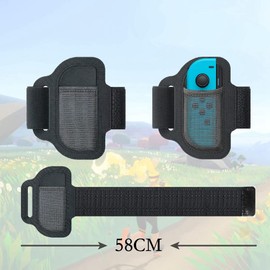 Kiwochy Pack of 2 Leg Band Switch Leg Strap Ring for Switch Sports Strap Leg Straps Compatible with Switch Adjustable Elastic Leg Band for Switch for Adults Black