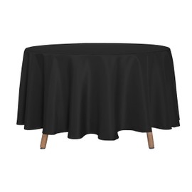 sancua Round Tablecloth - 90 Inch - Water Resistant Spill Proof Washable Polyester Table Cloth Decorative Fabric Table Cover for Dining Table, Buffet Parties and Camping, Black