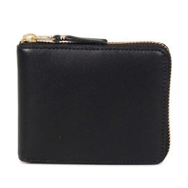 Comme de Garcons SA7100 Classic Wallet, Bifold Wallet, Unisex, Round Zipper, Genuine Leather, Black, Black, Black