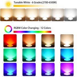 UOOIUMOY LED Par38 Flood Light Bulb Waterproof Outdoor, Color Changing Light, 30W=100W, Timing, 1800LM, Warm+Cool White, RGBW Spotlight Lamp with Remote for Patio Porch Garden Christmas Decoration