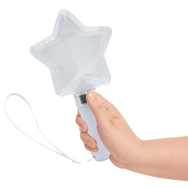 OFKP Light Up Wand Star, Glow in The Dark Wands, Flashing Star Wands, Magic Wand Toy, Handheld for Christmas Concerts Party(Silver Handle)