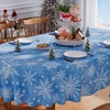 Christmas Tablecloth Oval 60x84 Inch Winter New Year Home Party