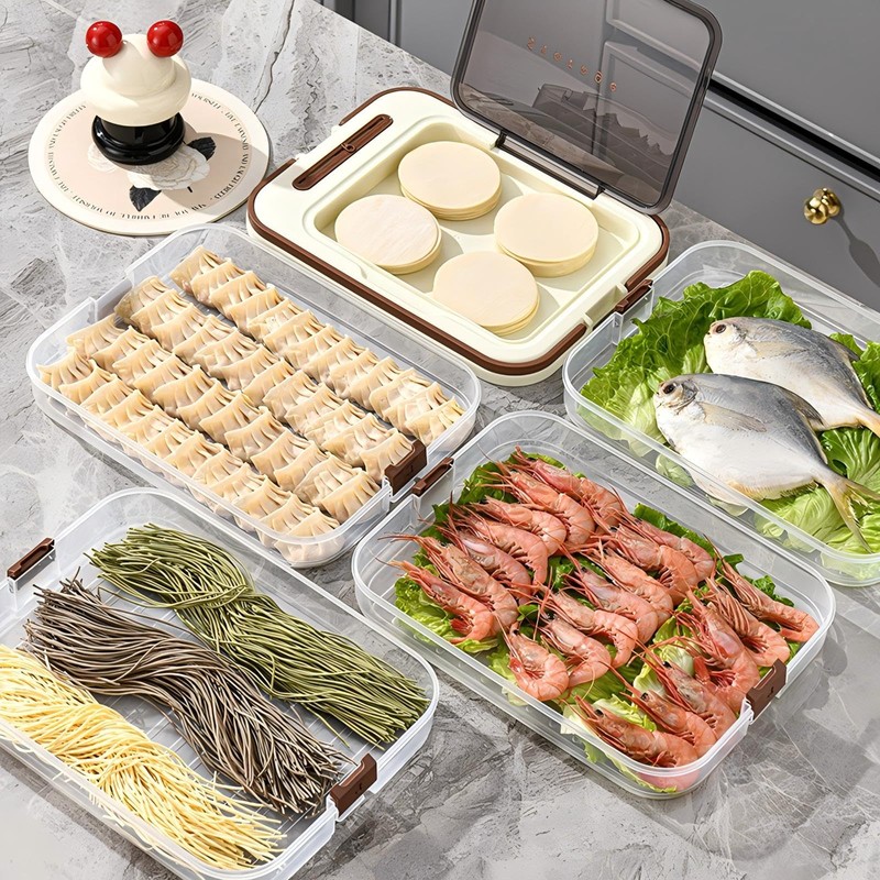 Ahathyw 4 Layers Dumplings Storage with Dumpling Maker & Spoon