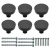 FralnFit Cabinet Knobs Set, 6Pcs Black Handles for Cupboards, Matt