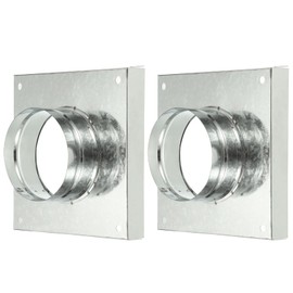 YOKIVE 2 Pcs Duct Connector Flange, Square Galvanized Steel Air Ducting Mounting Plate, Great for Heating Cooling Ventilation HVAC Exhaust Fan System(6 Inch, Silver Tone)