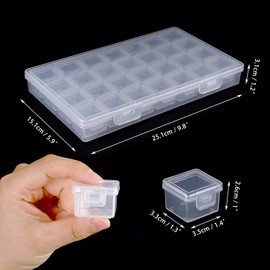 Sumnacon Transparent Bead Case Parts Storage Case with Lid, Independent, Accessory Parts, Accessory Parts, Storage Box, 27 Pieces