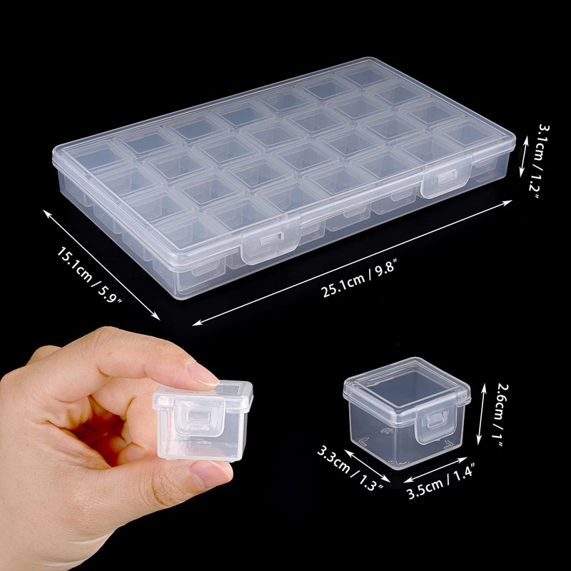 Sumnacon Transparent Bead Case Parts Storage Case with Lid, Independent,
