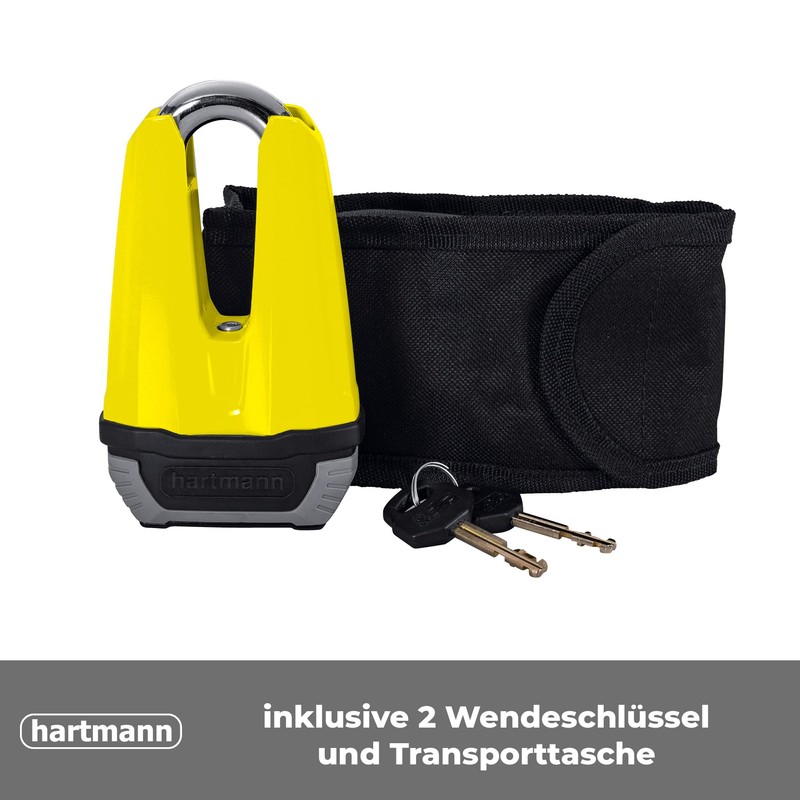 Hartmann Shackle Lock for Brake Discs, Motorcycle Lock with High