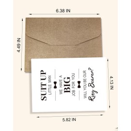 WeddingGiftsWedding Set of 2 Ring Bearer Proposal Card, Will You Be Our Ring Bearer Card, Ring Bearer Request Card with Matching Envelopes. （Ring Bearer A）