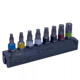 Würth 1/4 Inch TX Bit Set 8 Pieces - Bit Latch Set 0614400060-1 x TX10 | 1 x TX15 | 2 x TX20 | 2 x TX25 | 1 x TX30 | 1 x TX40