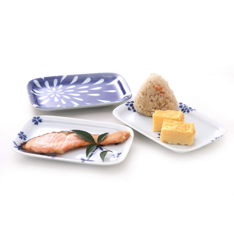 Meiwa Kin Pottery Edo Kouen Square Plate (3 Patterns)