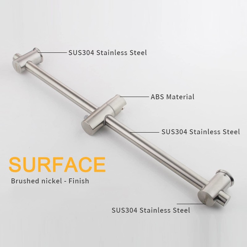 BANGPU 24 Inch Shower Slide Bar, Adjustable Shower Bar For