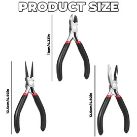 4 Set Lightweight Jewelry Pliers Kits Polished Smooth Round Nose Pliers Set Non-Slip Handle Wire Cutters for Jewelry Beading Cutting