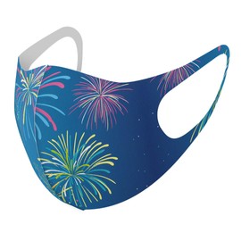 Design Mask Set of 2 Polyester Washable Cloth Mask for Men Women 013802 Fireworks Colorful
