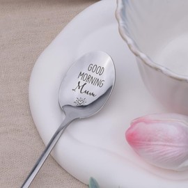 Mum Birthday Gifts for Mama Mom Christmas Retirement Gift for Mum Good Morning Mum Spoon Gift for Mother Tea Coffee Lover Gifts for Mam Mummy Mum Birthday Presents for Mum Mummy Mam Gift for Mom Spoon