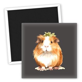 Meerschweinchen mit Salatmotiv - Kühlschrankmagnet für Tierliebhaber - Lustige Tiermagnete - Süße Kühlschrank Deko - Geschenk für Tierfreunde - Kreative Kühlschrankmagnete