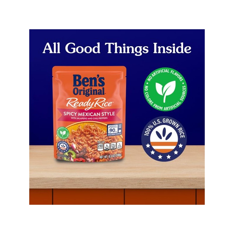 BEN'S ORIGINAL Ready Rice Spicy Mexican Style Flavored Rice, Easy
