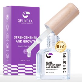 Nail Strengthener For Damaged Nails: Gelike ec 8 in 1 Nail Strengthener for Thin Nails and Growth,Protein Nail Ridge Filler with Top Coat Free