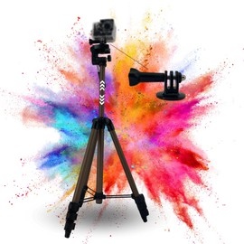 TronicXL 105 cm Tripod Camera Tripod Compatible with DJI Osmo GoPro Hero Hero+ 3 4 5 6 7 8 9 10 11 12 13 Session Action Cam Camera Mount Action Camera + Bag