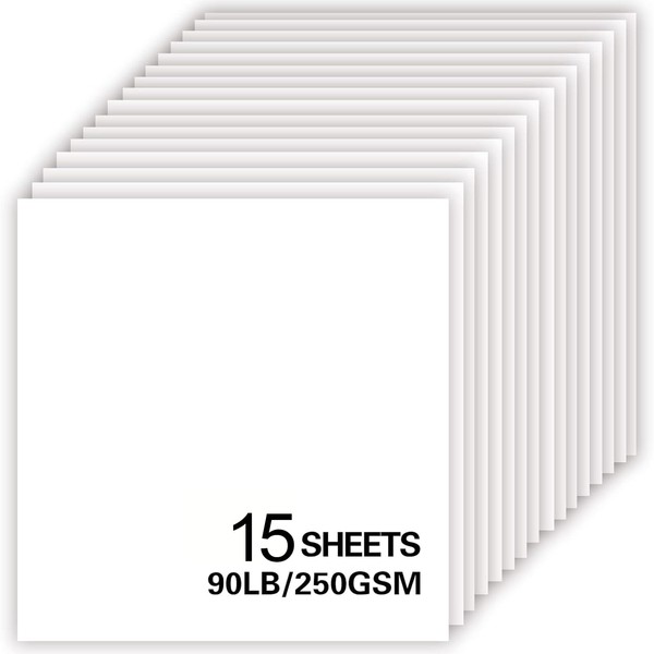 15Sheets White Cardstock Paper 12x12 Card stock for Cricut, Thick
