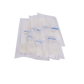 1000pcs 8 inch Nylon Cable Tie Self Locking 8" Plastic Cable Wire Zip Ties Natural White