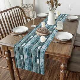 Feelyou - Camino de mesa para casa rodante, camping, para comedor, cocina, fiesta, decoración del hogar, camino de mesa de granja occidental para mesa, aparador, camino de camping, casa (13 x 91