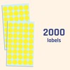 2000 Pieces, 20mm - Yellow Dot Stickers, Sticky Dots Round