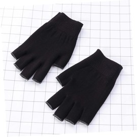 Baluue 1 Pair Moisturizing Gel Gloves Hands Whitening Care Beauty Hydrating Fingerless Spa Gloves Black