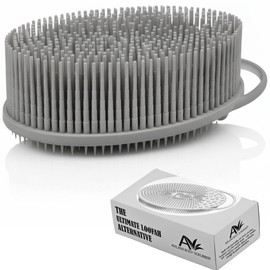 Exfoliating Body Scrubber Silicone - Textured Back Scrubber Shower Brush - Avilana Bath Loofah Alternative Dual Sided - Gentle Smoothing Body Wash Tool Rough Skin - Gift Women Men