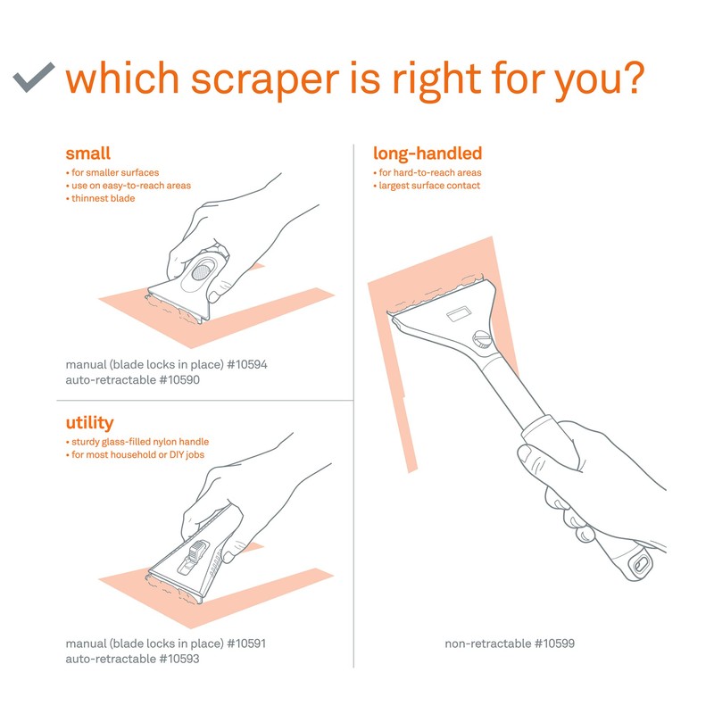 Slice 10591 Manual Utility Scraper, Locking Ceramic Blade, Rust Free,