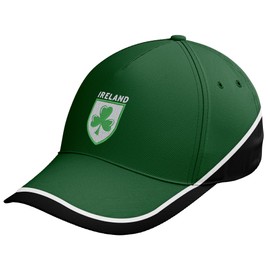 Purple Print House Embroidered Irish Supporter Cap Ireland Badge Rugby Shamrock Badge Hat, One Size, Bottle/Black