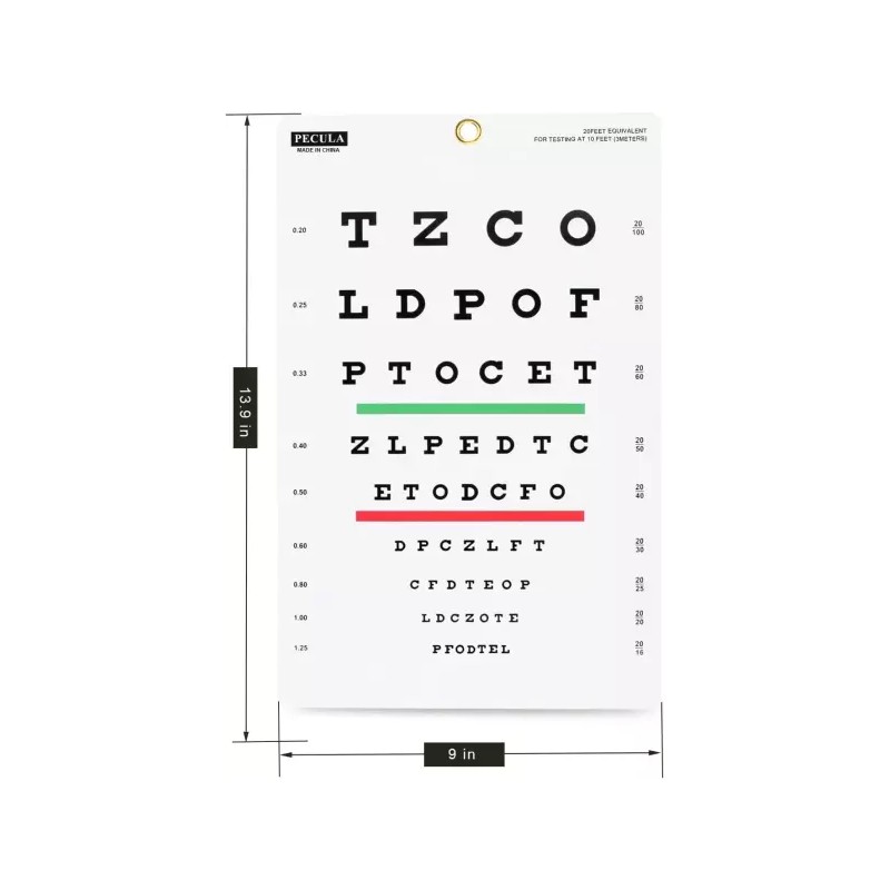Spectra 스펙타 스넬렌 차트 시력 검사용 월 - 10피트 9인치
