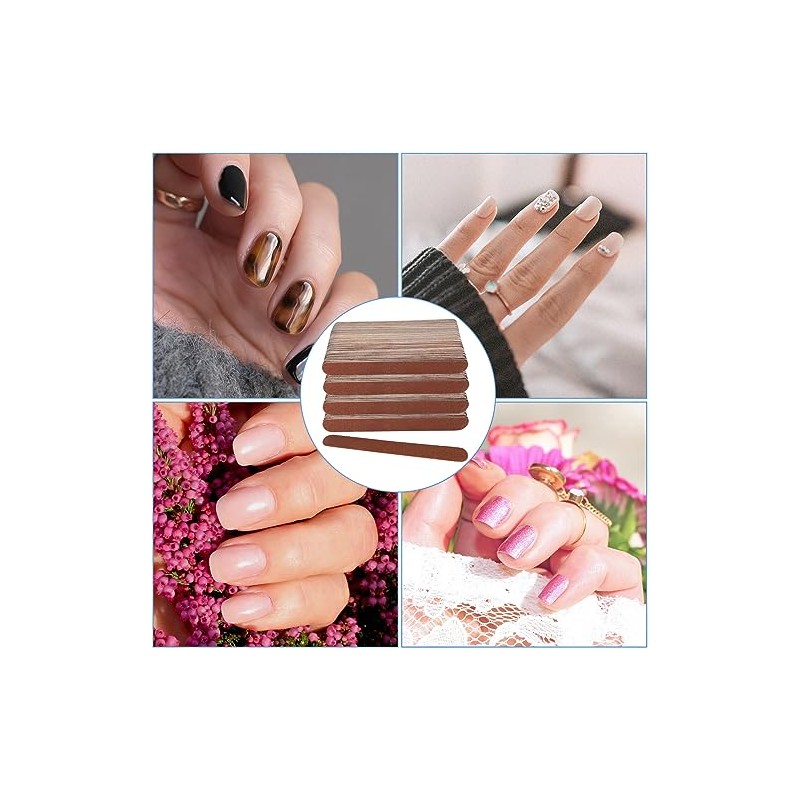 100 limas de uñas de madera, lima de uñas de