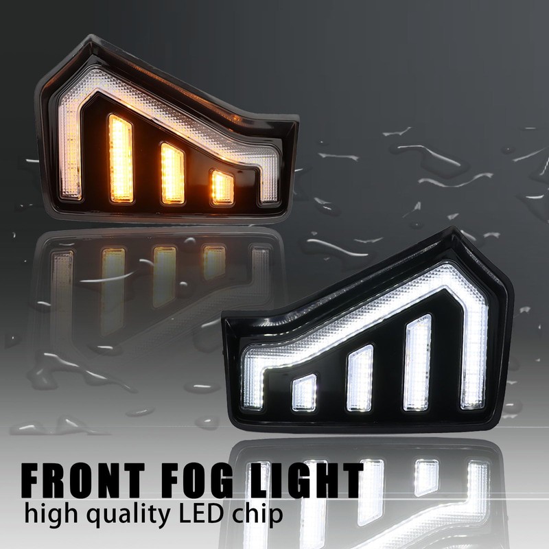 ZDEERAOTO LED Front Headlight Side Marker DRL Amber Sequential Turn
