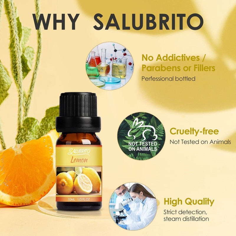 Salubrito Citrus Essential Oils Set for Diffuser, Fragrance Oil |
