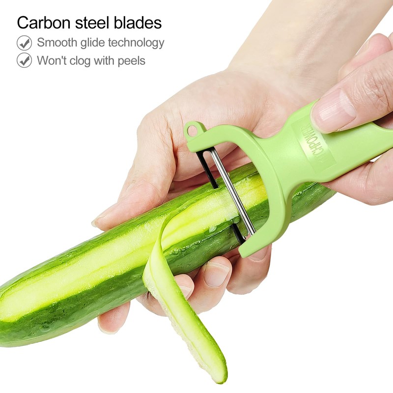 Original Vegetable Fruit Peeler Carbon Steel Blade 3 Pack Red/Green/Yellow…